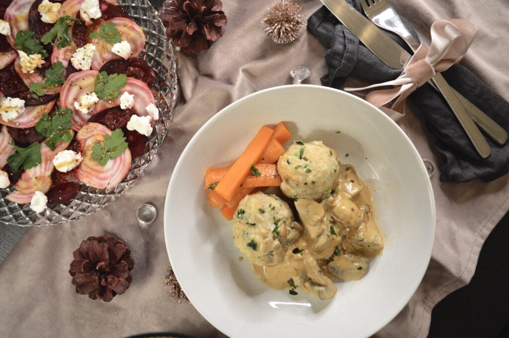 Veganes Weihnachtsessen: Bete-Carpaccio, Knödel Und Pilz | Kea Blum